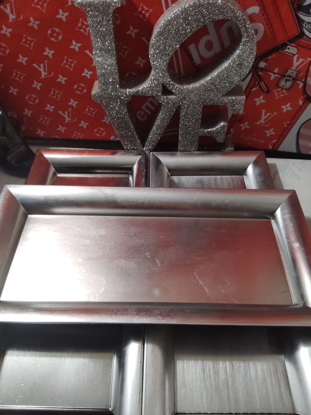 Silver Decorative Rectangular Tray - Picture 4 of 7